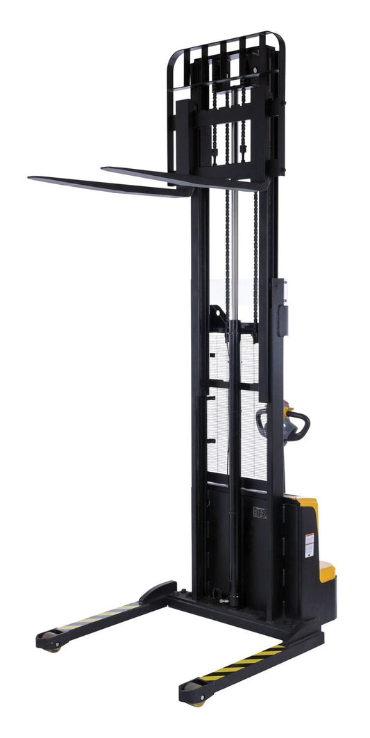 Centerline Dynamics Stackers Vestil Steel Adjustable Double Mast Stacker 118 In. Raised Height Variable Speed 2200 Lb. Capacity