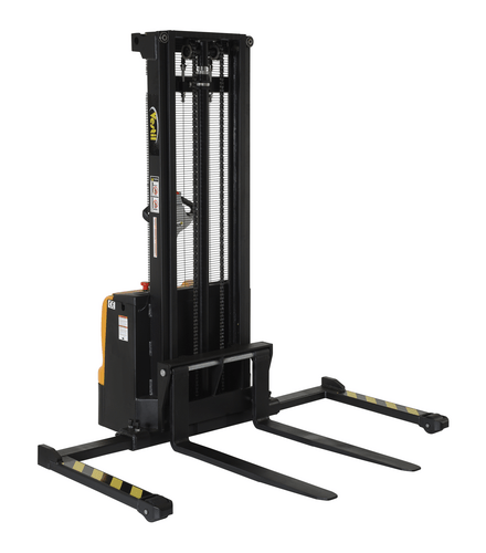 Centerline Dynamics Stackers Vestil Steel Adjustable Double Mast Stacker 125 In. Raised Height 2200 Lb. Capacity