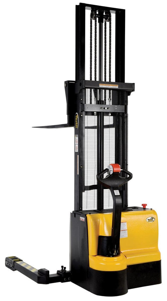 Centerline Dynamics Stackers Vestil Steel Adjustable Double Mast Stacker 125 In. Raised Height 3,000 Lb. Capacity