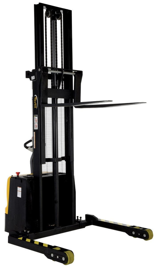 Centerline Dynamics Stackers Vestil Steel Adjustable Double Mast Stacker 125 In. Raised Height 3,000 Lb. Capacity