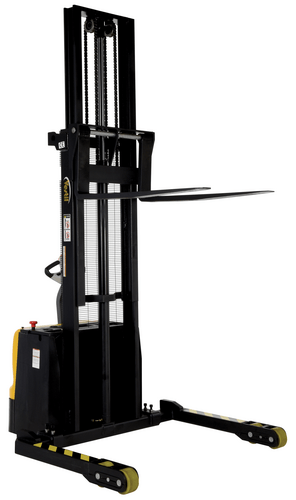Centerline Dynamics Stackers Vestil Steel Adjustable Double Mast Stacker 62 In. Raised Height 3,000 Lb. Capacity