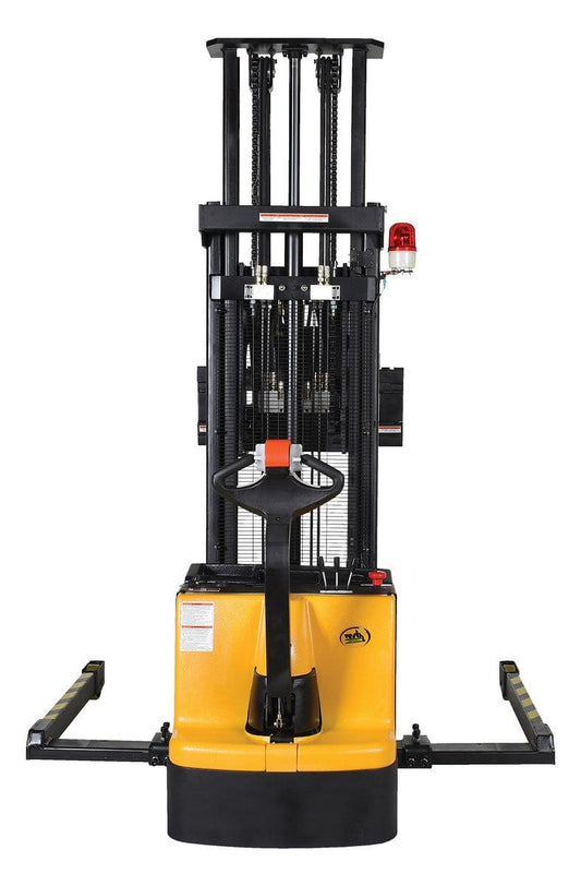 Centerline Dynamics Stackers Vestil Steel Adjustable Extendable Fork Stacker 118 In. Raised Height 1500 Lb. Capacity