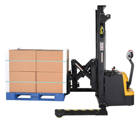 Centerline Dynamics Stackers Vestil Steel Adjustable Extendable Fork Stacker 118 In. Raised Height 1500 Lb. Capacity