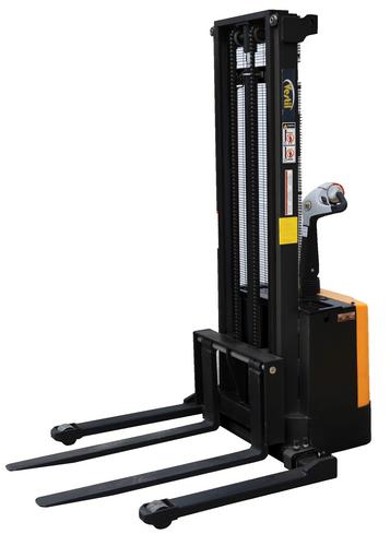 Centerline Dynamics Stackers Vestil Steel Adjustable Powered Lift Stacker 118 In. Raised Height 2000 Lb. Capacity