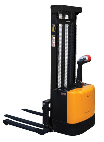 Centerline Dynamics Stackers Vestil Steel Adjustable Powered Lift Stacker 118 In. Raised Height 2000 Lb. Capacity