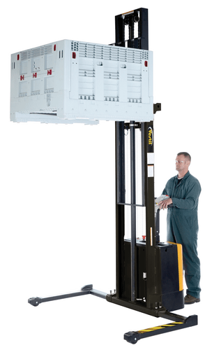 Centerline Dynamics Stackers Vestil Steel Adjustable Powered Lift Stacker 150 In. Raised Height 2000 Lb. Capacity