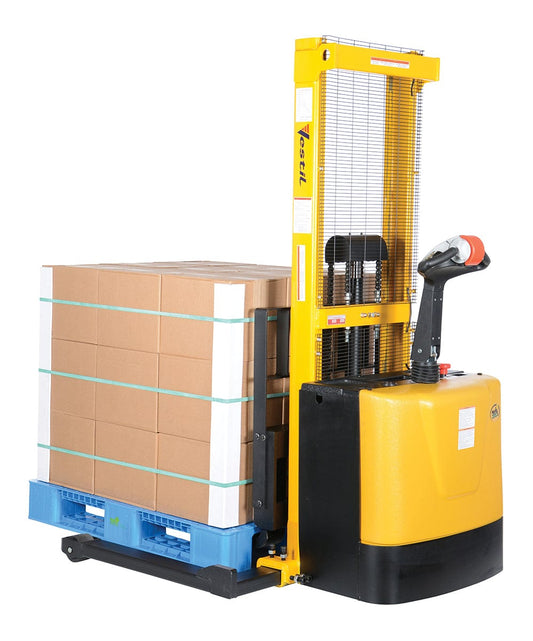 Centerline Dynamics Stackers Vestil Steel Adjustable Powered Lift Stacker 62 In. Raised Height 2,000 Lb. Capacity