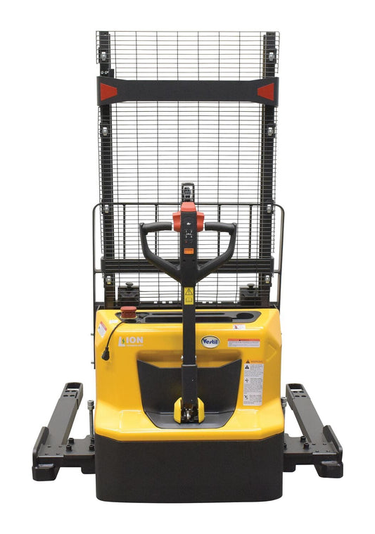 Centerline Dynamics Stackers Vestil Steel Adjustable Powered Lift Stacker 63 In. Raised Height 2,600 Lb. Capacity