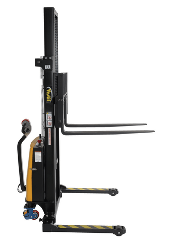 Centerline Dynamics Stackers Vestil Steel Adjustable Stacker with Power Traction Drive System 137 In. Raised Height 2,000 Lb. Capacity