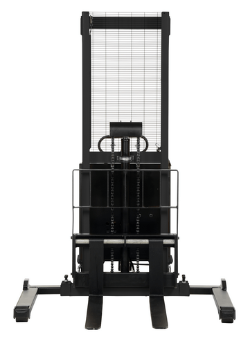 Centerline Dynamics Stackers Vestil Steel Adjustable Stacker with Powered Lift 63 In. Raised Height 2,000 Lb. Capacity