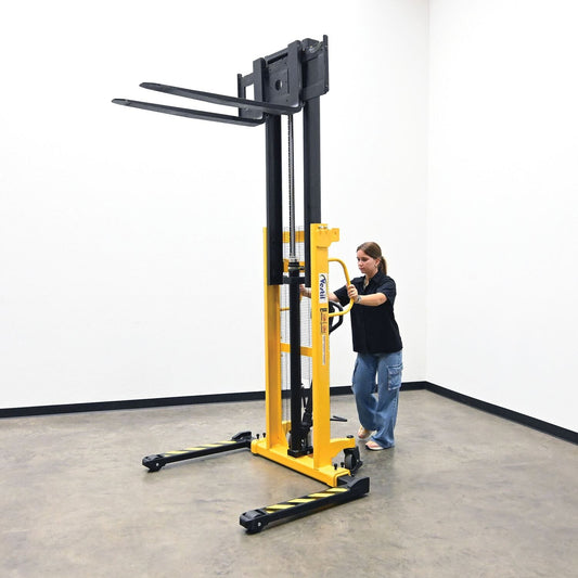 Centerline Dynamics Stackers Vestil Steel Manual Stacker Adjustable Forks/Legs 2,000 Lb. Capacity