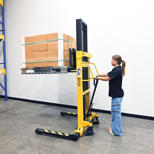 Centerline Dynamics Stackers Vestil Steel Manual Stacker Adjustable Forks/Legs 2,000 Lb. Capacity