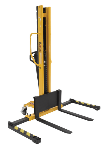Centerline Dynamics Stackers Vestil Steel Manual Stacker Narrow Mast Adjustable Forks/Legs 1,000 Lb. Capacity