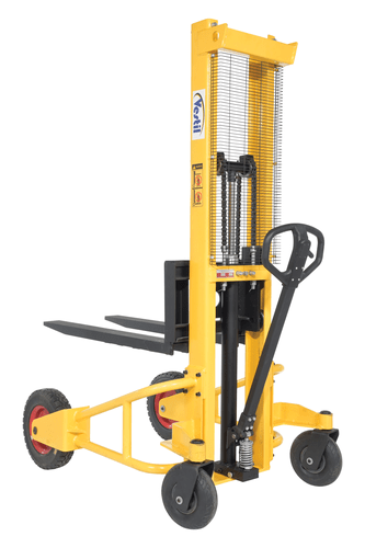 Centerline Dynamics Stackers Vestil Steel Narrow Manual Rough Terrain Stacker 60 In. Raised Height 1,500 Lb. Capacity