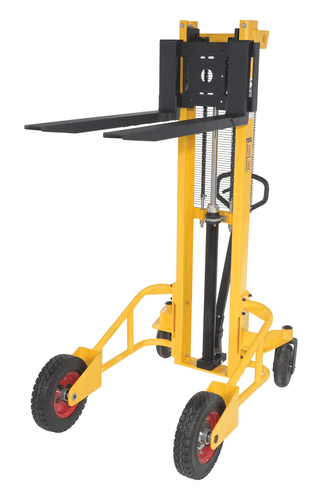 Centerline Dynamics Stackers Vestil Steel Narrow Manual Rough Terrain Stacker 60 In. Raised Height 1,500 Lb. Capacity