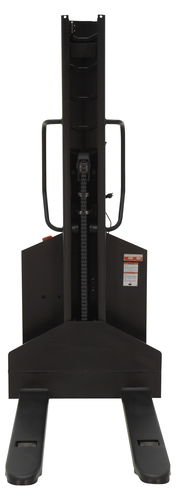 Centerline Dynamics Stackers Vestil Steel Narrow Mast Stacker DC Powered 63 In. Raised Height Fixed Forks 30 In. Fork Width 1,000 Lb. Capacity