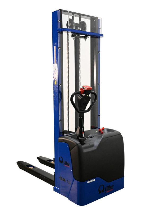 Centerline Dynamics Stackers Vestil Steel Pramac 12 Volt Battery Powered Fixed Fork Stacker 72 In. x 33-1/2 In. x 88-3/4 In. 2500 Lb. Capacity