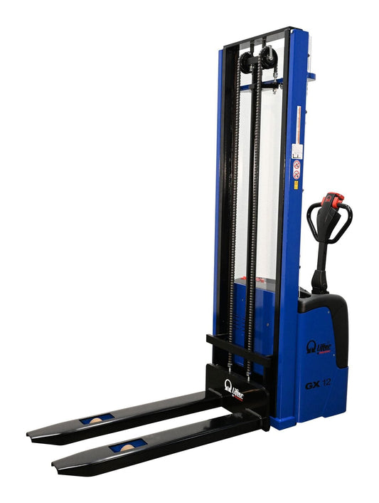 Centerline Dynamics Stackers Vestil Steel Pramac 12 Volt Battery Powered Fixed Fork Stacker 72 In. x 33-1/2 In. x 88-3/4 In. 2500 Lb. Capacity