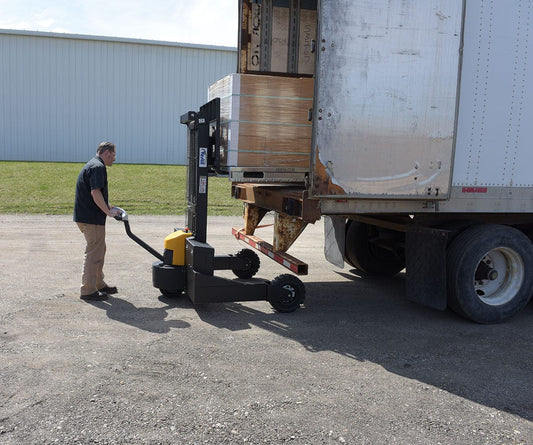 Centerline Dynamics Stackers Vestil Steel Rough Terrain Powered Stacker 62 In. Raised Height 3,000 Lb. Capacity