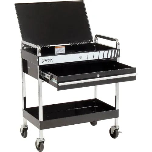 Centerline Dynamics Sunex Storage Sunex Tools 8013ABK 30" Black Tool Cart W/ Locking Top & Drawer