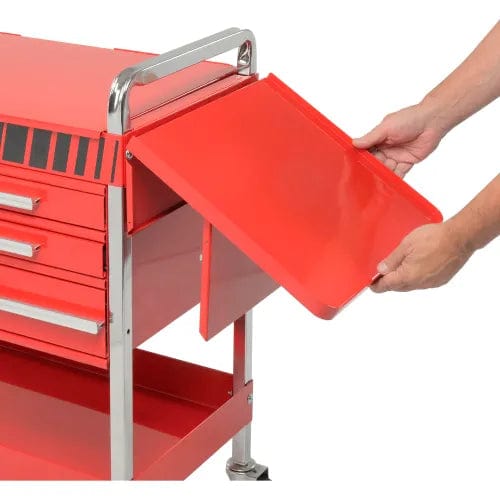 Centerline Dynamics Sunex Storage Sunex Tools 8013ADELUXE 4 Drawer Deluxe Red Tool Cart W/ Locking Top & Drawers
