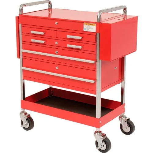 Centerline Dynamics Sunex Storage Sunex Tools 8045 27" Professional 5 Drawer Red Tool Cart w/ Locking Top