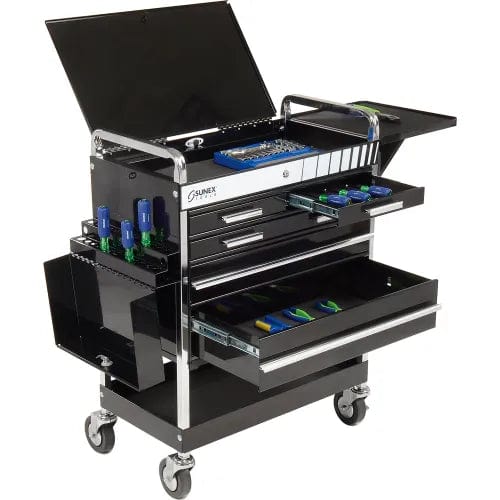 Centerline Dynamics Sunex Storage Sunex® Tools Professional 5-Drawer Black Tool Cart W/ Locking Top, 27"H