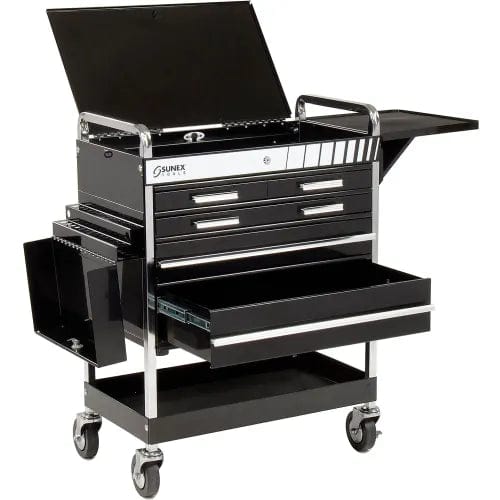 Centerline Dynamics Sunex Storage Sunex® Tools Professional 5-Drawer Black Tool Cart W/ Locking Top, 27"H