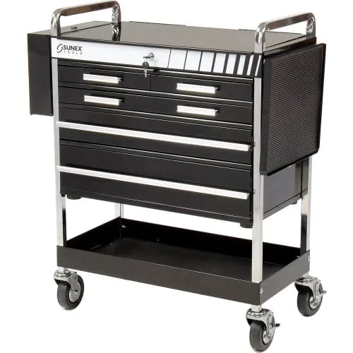 Centerline Dynamics Sunex Storage Sunex® Tools Professional 5-Drawer Black Tool Cart W/ Locking Top, 27"H