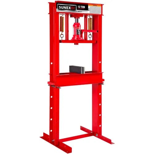 Centerline Dynamics Sunex Tools Sunex Tools 5712 - 12 Ton Manual Hydraulic Shop Press w/ Accessory Kit - Fully Welded