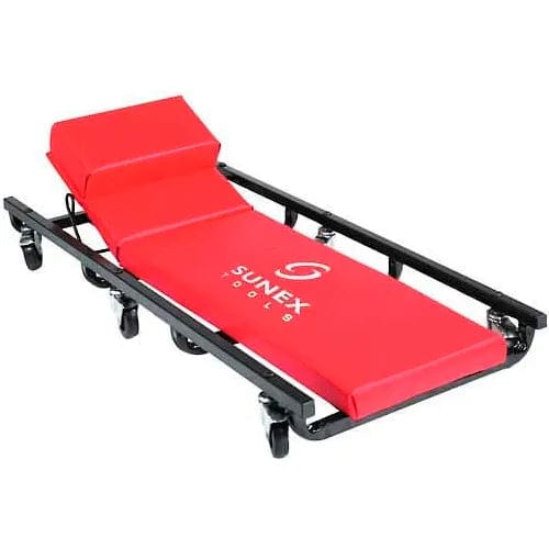 Centerline Dynamics Sunex Tools Sunex Tools 8505 6 Caster Creeper, with Adjustable Head Rest, Powder Coated Black Frame, Red Cover