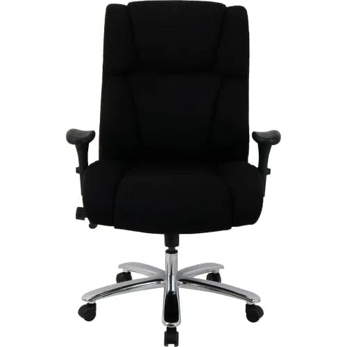 Centerline Dynamics Task & Desk Chairs 24 Hour Big & Tall Chair With High Back & Adjustable Arms, Fabric, Black