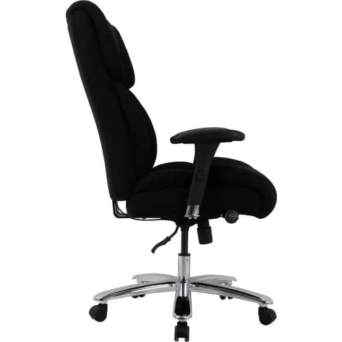 Centerline Dynamics Task & Desk Chairs 24 Hour Big & Tall Chair With High Back & Adjustable Arms, Fabric, Black