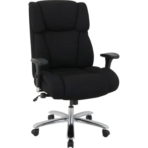 Centerline Dynamics Task & Desk Chairs 24 Hour Big & Tall Chair With High Back & Adjustable Arms, Fabric, Black