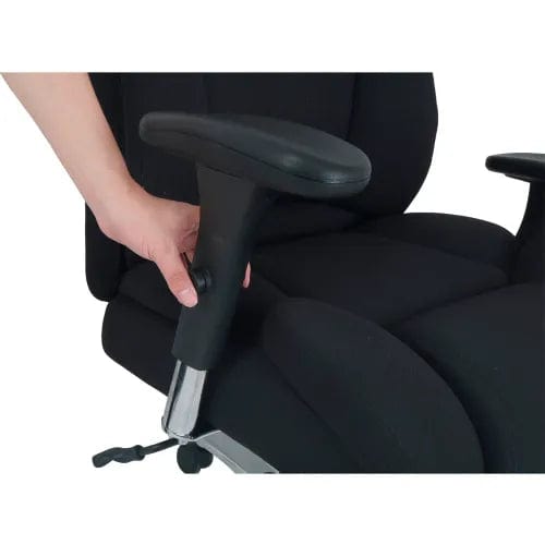 Centerline Dynamics Task & Desk Chairs 24 Hour Big & Tall Chair With High Back & Adjustable Arms, Fabric, Black