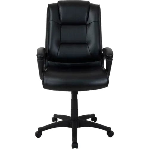Centerline Dynamics Task & Desk Chairs Antimicrobial Bonded Leather Executive Office Chair With Arms, Black