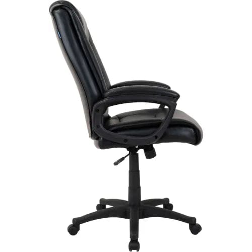 Centerline Dynamics Task & Desk Chairs Antimicrobial Bonded Leather Executive Office Chair With Arms, Black