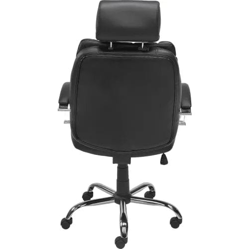 Centerline Dynamics Task & Desk Chairs Big & Tall Chair With High Back & Fixed Arms, Bonded Leather, Black