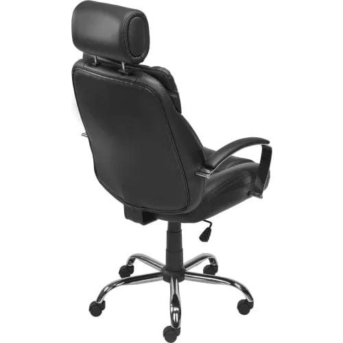 Centerline Dynamics Task & Desk Chairs Big & Tall Chair With High Back & Fixed Arms, Bonded Leather, Black