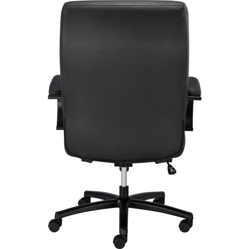 Centerline Dynamics Task & Desk Chairs Big & Tall Executive Chair With High Back & Fixed Arms, Bonded Leather, Black