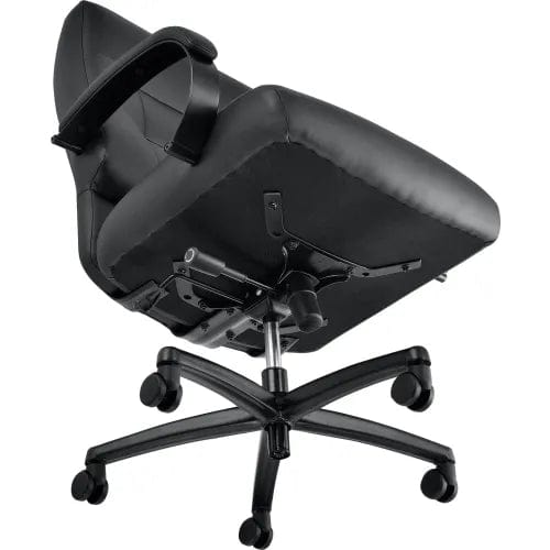 Centerline Dynamics Task & Desk Chairs Big & Tall Executive Chair With High Back & Fixed Arms, Bonded Leather, Black