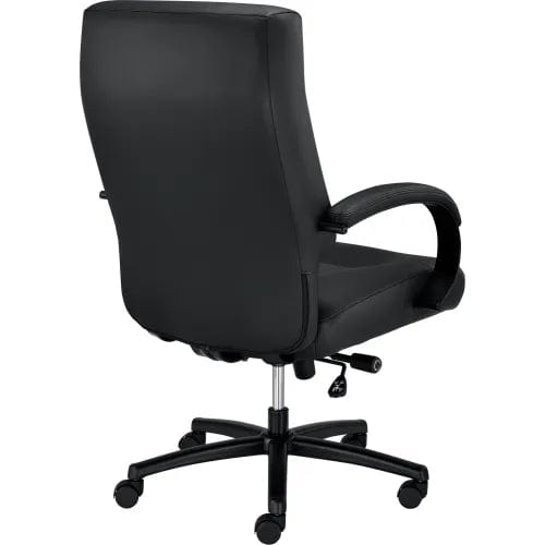 Centerline Dynamics Task & Desk Chairs Big & Tall Executive Chair With High Back & Fixed Arms, Bonded Leather, Black