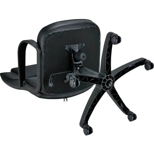 Centerline Dynamics Task & Desk Chairs Executive Chair With Headrest, High Back & Fixed Arms, Leather, Black