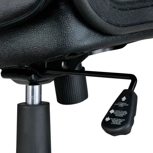 Centerline Dynamics Task & Desk Chairs Executive Chair With Headrest, High Back & Fixed Arms, Leather, Black