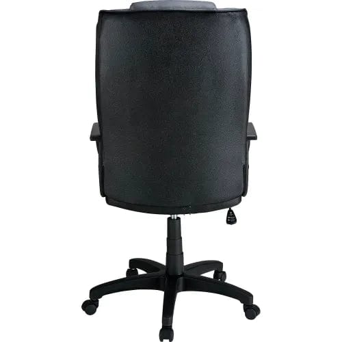 Centerline Dynamics Task & Desk Chairs Executive Chair With Headrest, High Back & Fixed Arms, Leather, Black