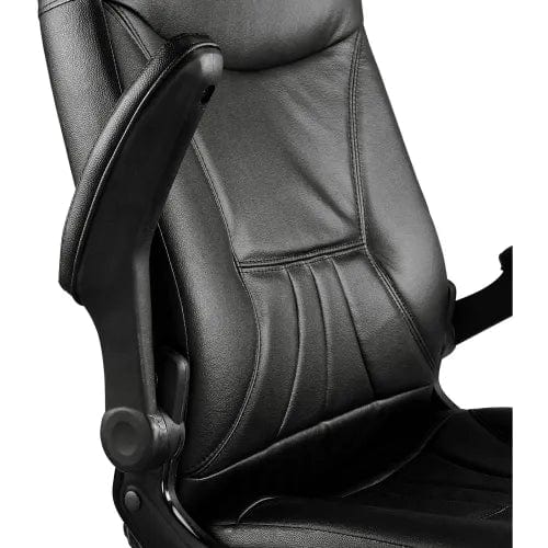 Centerline Dynamics Task & Desk Chairs Executive Chair With High Back & Fixed Arms, Leather, Black