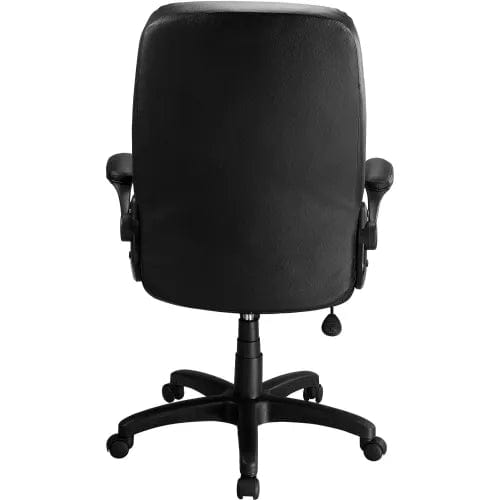 Centerline Dynamics Task & Desk Chairs Executive Chair With High Back & Fixed Arms, Leather, Black