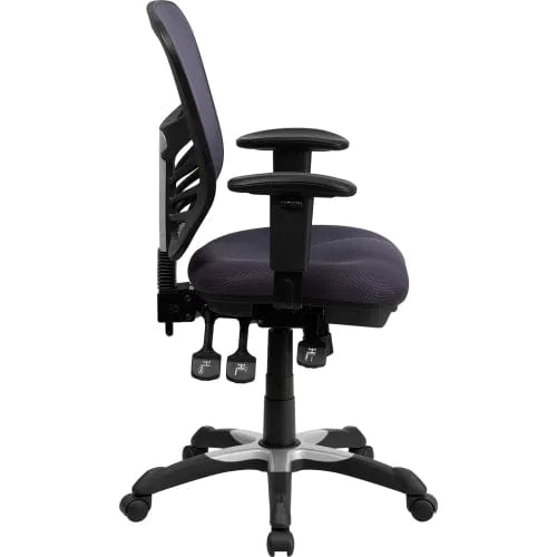 Centerline Dynamics Task & Desk Chairs Executive Ergonomic Office Chair w/Adjustable Arms & Black Frame - Dark Gray