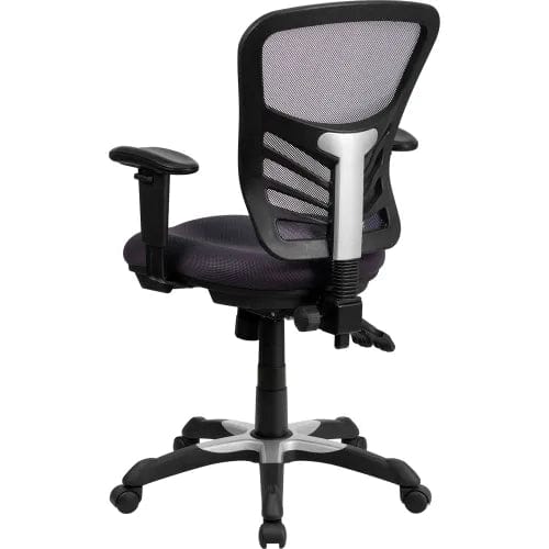 Centerline Dynamics Task & Desk Chairs Executive Ergonomic Office Chair w/Adjustable Arms & Black Frame - Dark Gray