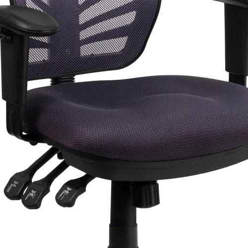 Centerline Dynamics Task & Desk Chairs Executive Ergonomic Office Chair w/Adjustable Arms & Black Frame - Dark Gray